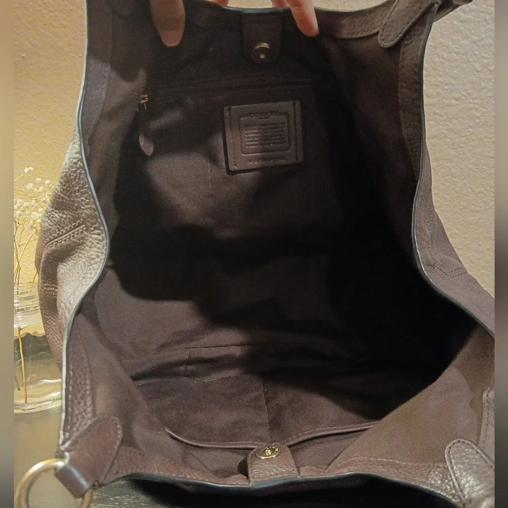 FINAL SALE! Coach Lily Pebbled Leather Shoulder Bag - Oxblood - Picture 8 of 13